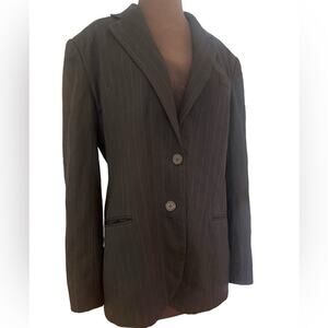 Lauren Ralph Lauren Wool Classic Pinstripe Academia Two Button Office Blazer